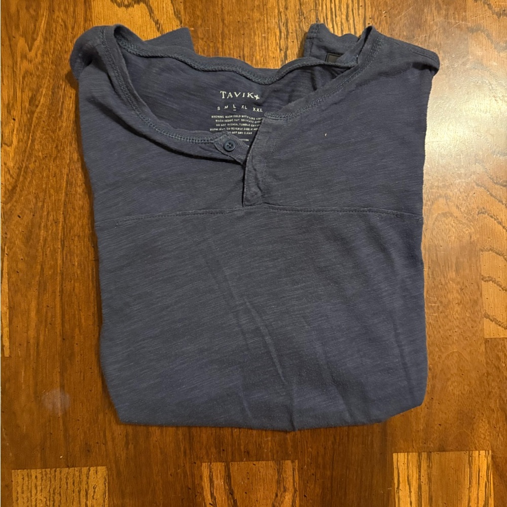 Tavik Men's Long Sleeve Blue Henley